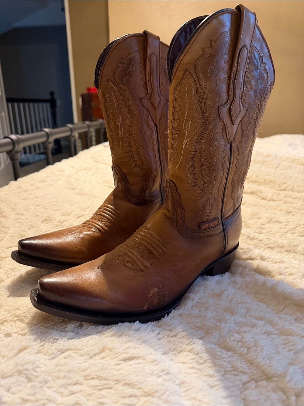 Tony Lama Brown Western Leather Cowboy Boots